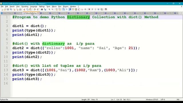 Python Dictionary Collection with dict() Method | Python dict collection | Python Collections | #11 смотреть онлайн