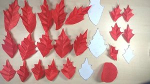 Рождественские цветы из ткани своими руками/Пуансеттия/Новогодний декор