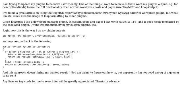Wordpress: Loop output for custom plugin [solution found] смотреть онлайн