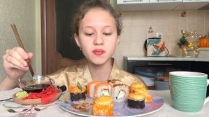 МУКБАНГ РОЛЛЫ СУШИ ? | MUKBANG SUSHI ? 먹방 스시 #mukbang | НАС 2.000 !!!? ?