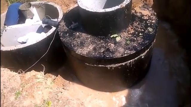 Бетонный трехкамерный септик при высоком уровне грунтовых вод смотреть онлайн