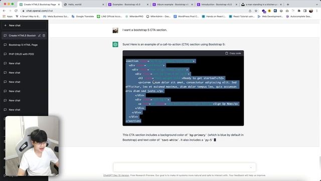 ลองใช้ ChatGPT ( AI ) ช่วยสร้างเว็บด้วย Bootstrap 5 ดีมากๆ งานเสร็จไวขึ้นเยอะ! ??? смотреть онлайн