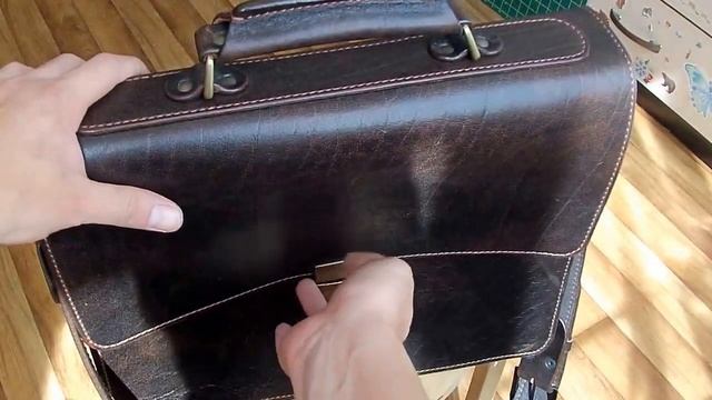 Кожаный портфель Нарва. Изделия из кожи в подарок мужчине. Кожаные изделия для документов. смотреть онлайн