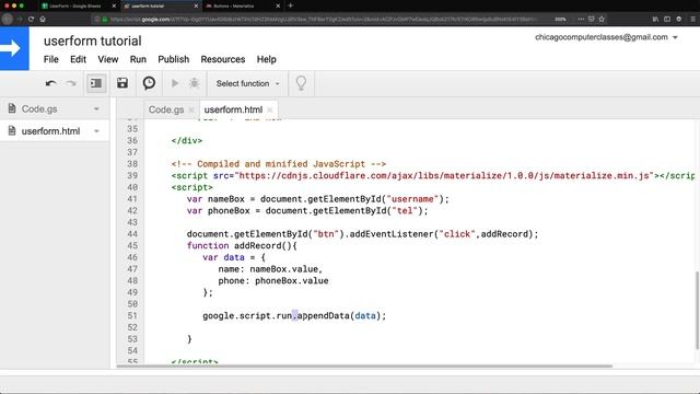 Google Sheets - Userform смотреть онлайн