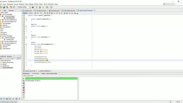 JUnit Test case using NetBeans - Assertion methods смотреть онлайн