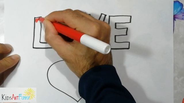 how to draw heart shape with rainbow colors | как нарисовать сердце цветами радуги для детей| смотреть онлайн