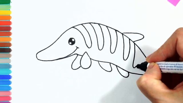 Как нарисовать щуку. Простой рисунок для раскраски и срисовки.How to draw a pike. Simple drawing смотреть онлайн