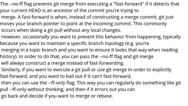 What effect does the `--no-ff` flag have for `git merge`? смотреть онлайн