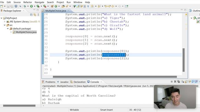 Java Multiple Choice Quiz Program Tutorial #31 смотреть онлайн