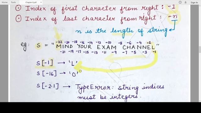 Negative Indexing in Strings: NCERT Class 11 Computer Science with Python: Chapter 8: Strings смотреть онлайн