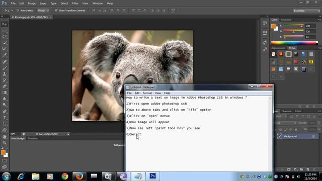 How to Write text on image in photoshop cs6 in windows 7 смотреть онлайн