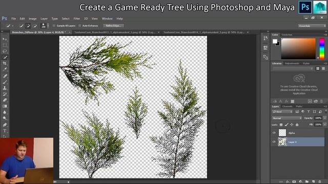 #1 Creating diffuse and transparency maps for a tree in Maya | Maya Tree Tutorial смотреть онлайн