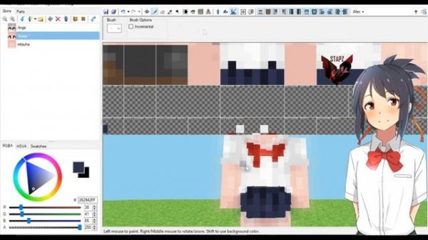 Minecraft Anime Skin #10【Mitsuha Miyamizu - your name】