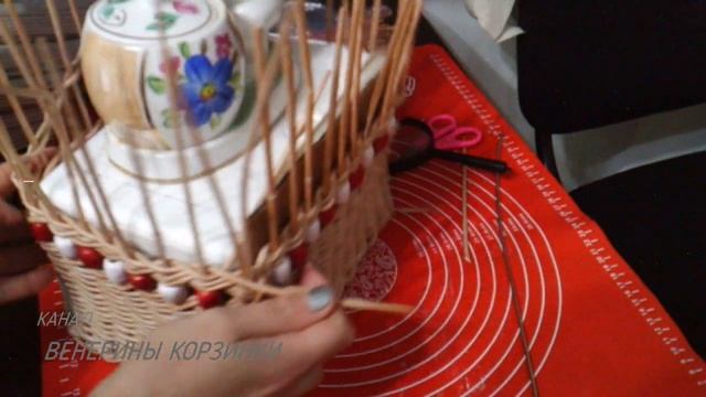 Декор Верёвочка с поднятием для прямоугольной корзинки из бумажной лозы смотреть онлайн