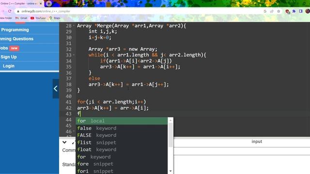 Merge two dynamic arrays in C++ смотреть онлайн