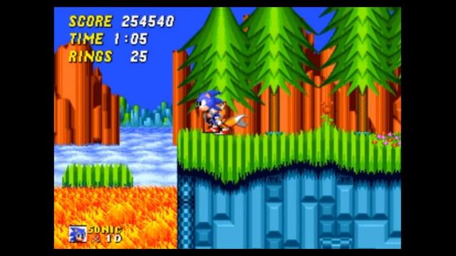 Sega Mega Drive 2 (Smd) 16-bit Sonic The Hedgehog 2 part Stage 5, Hill Top