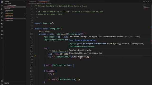 Java Practice Examples - Module 8-4 Reading Serialized Data смотреть онлайн