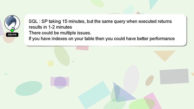 SQL : SP taking 15 minutes, but the same query when executed returns results in 1-2 minutes смотреть онлайн