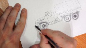 Как нарисовать машину Урал 4320-01 быстрый скетч / Рисую грузовик Урал