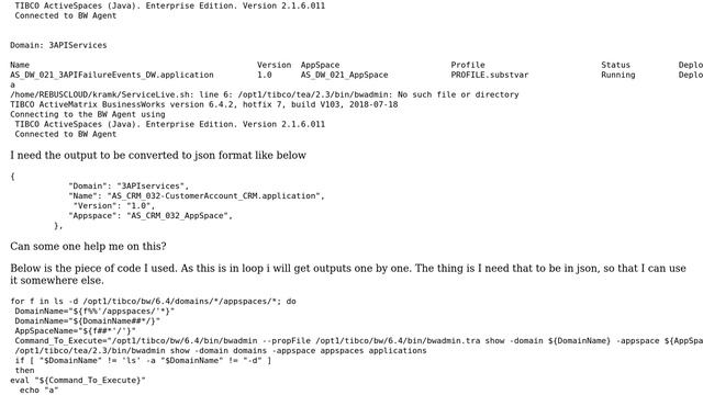Unix & Linux: Need to convert a ssh output to json format смотреть онлайн