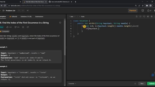 Find the index of first occurrence of string | LeetCode -28 | Java смотреть онлайн