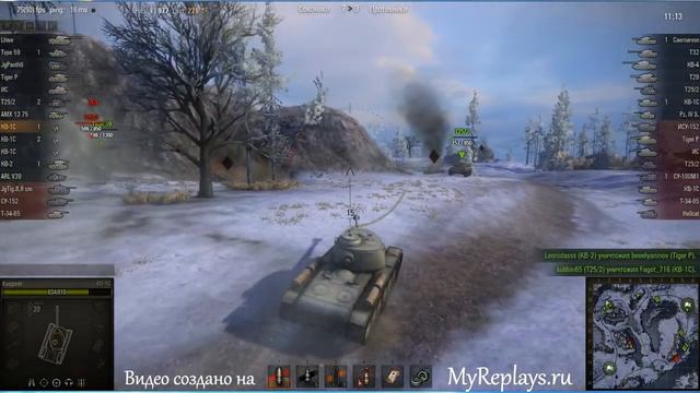 WOT: Заполярье - КВ-1С - 3 фрага смотреть онлайн