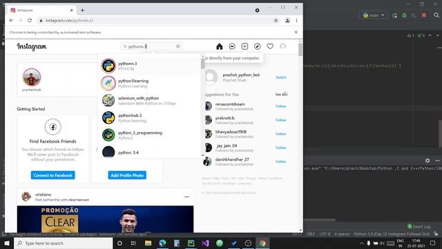 Working of Instagram Follower Bot using Python смотреть онлайн