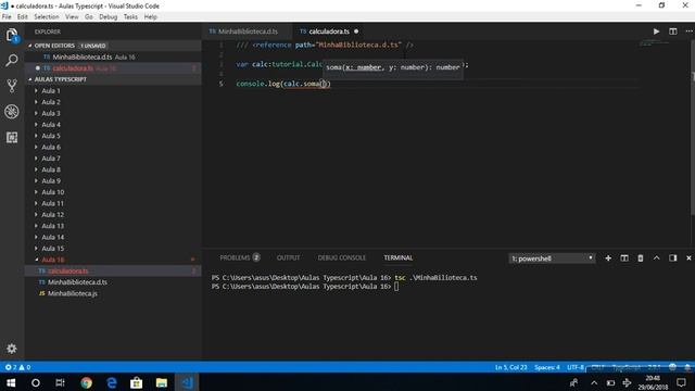 Aula 17 - Curso de Typescript - Ambiente (Criação de intellisense/autocomplete) смотреть онлайн