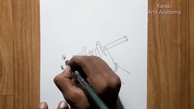 Lord Krishna Hand drawing for beginners | Pencil sketch | Karabi arts academy смотреть онлайн