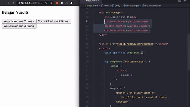 8 dasar komponen vuejs смотреть онлайн