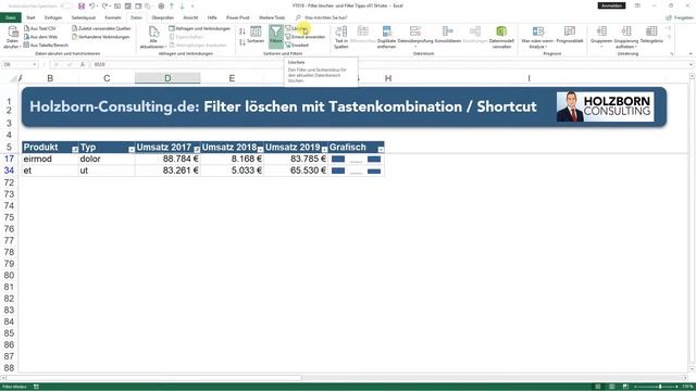 #018 Excel: Filter setzen und löschen mit Tastenkombination / Shortcut + VBA [Excel Tipp] смотреть онлайн