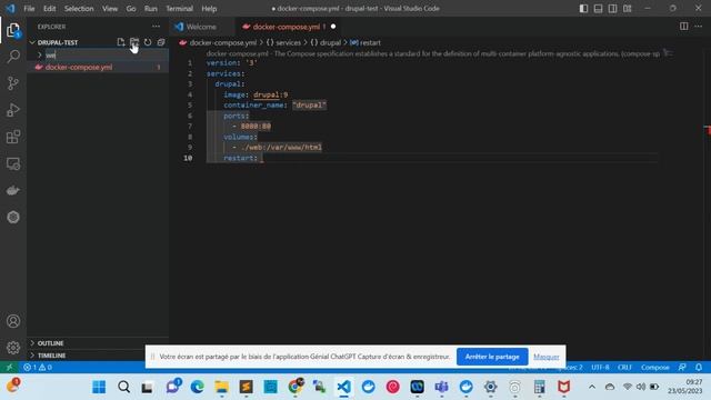 Création du fichier docker-compose.yml pour installer Drupal 9 en local смотреть онлайн