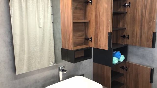 Зеркало со шкафом Comforty Штутгарт 90 4151038 Дуб темно-коричневый Черное матовое смотреть онлайн