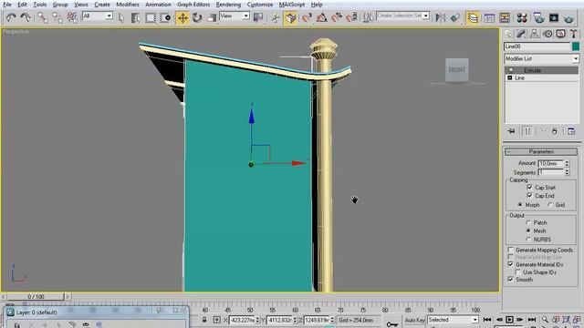 3ds Max моделирование остановки общественного транспорта (bus Stop)