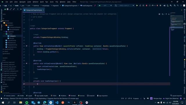 Building a Recipe App in Android Studio: Create a Category Fragment and Bind Data смотреть онлайн
