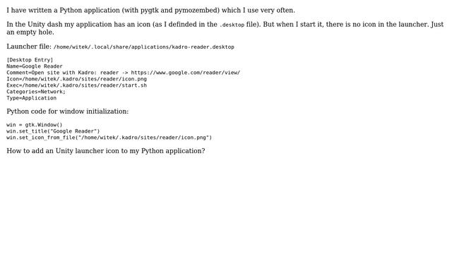 Ubuntu: Python application has no icon in Unity launcher (2 Solutions!!) смотреть онлайн