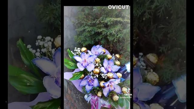 Сладкий букет. Сладкий подарок на день рождение. Букет цветов. Орхидеи смотреть онлайн