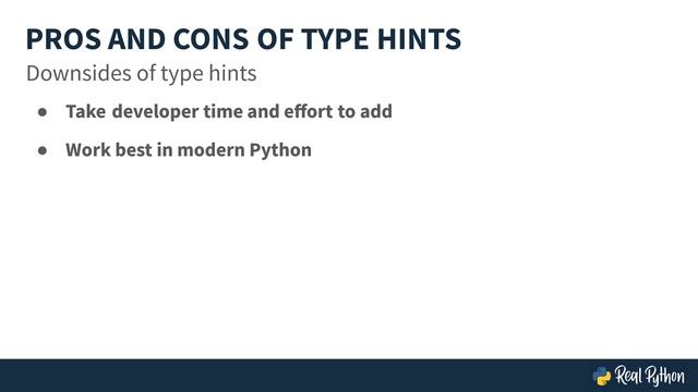 Python Type Hints: Pros & Cons смотреть онлайн