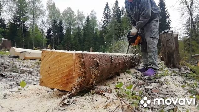 Как сделать брус из бревна самостоятельно бензопилой в полевых условиях. смотреть онлайн