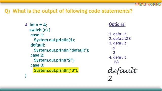 How to Solve MCQ questions on switch case in Java смотреть онлайн
