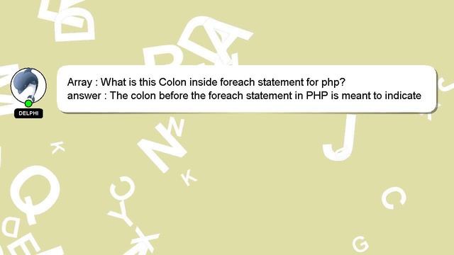 Array : What is this Colon inside foreach statement for php? смотреть онлайн