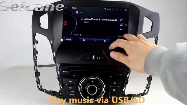 2012 2013 Ford Focus dvd bluetooth gps radio android 4.4 head unit with SWC Bluetooth USB SD смотреть онлайн