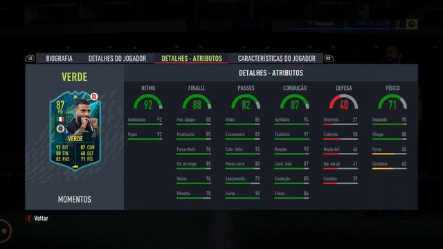 FIFA 22 - ANÁLISE DE JOGADOR / DANIELE VERDE MOMENTOS 🌟 87 OVERALL 🌟 смотреть онлайн