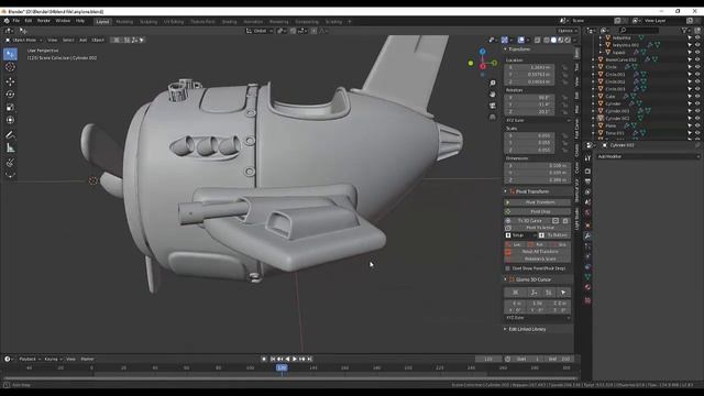 91. Blender Hard Surface. Modeling Aircraft (Part13)