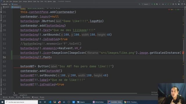 Cambiar color, fuente y agregar una imagen a nuestro JButon (Curso de Kotlin desde cero [80])??? смотреть онлайн