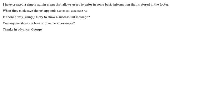 Wordpress: Admin menu success message смотреть онлайн