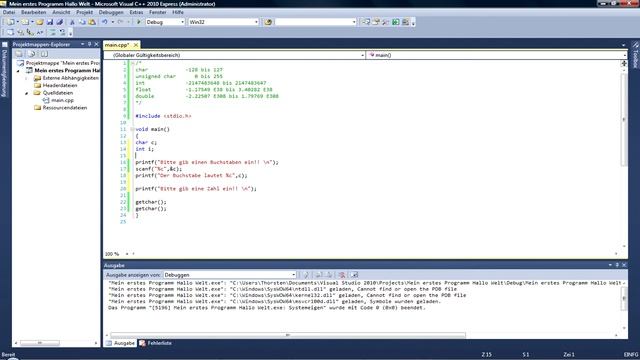 Programmieren lernen C/C++ Tutorial #02 Datentypen + scanf + printf смотреть онлайн