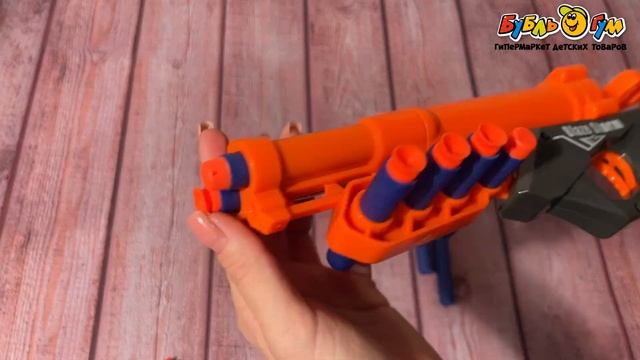 Бластер-пистолет BLAZE STORM ручной 10патронов черно-оранжевый смотреть онлайн
