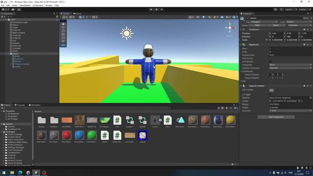 Unity. Урок 07. Добавляем своего персонажа. Вращения персонажа смотреть онлайн
