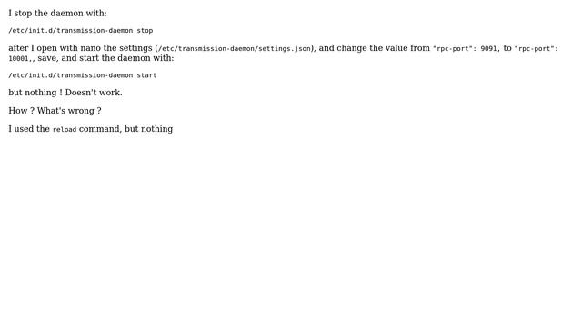 Transmission-daemon "settings.json" doesn't work смотреть онлайн